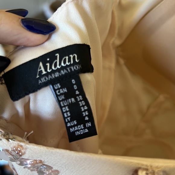 Aidan Mattox cream sequin size 0 dress women’s Juniors spring prom dress w/ bra - Picture 6 of 6